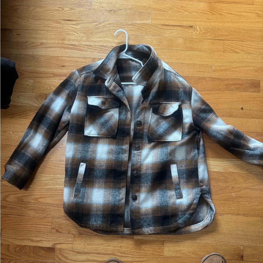 Plaid Button-Up Jacket